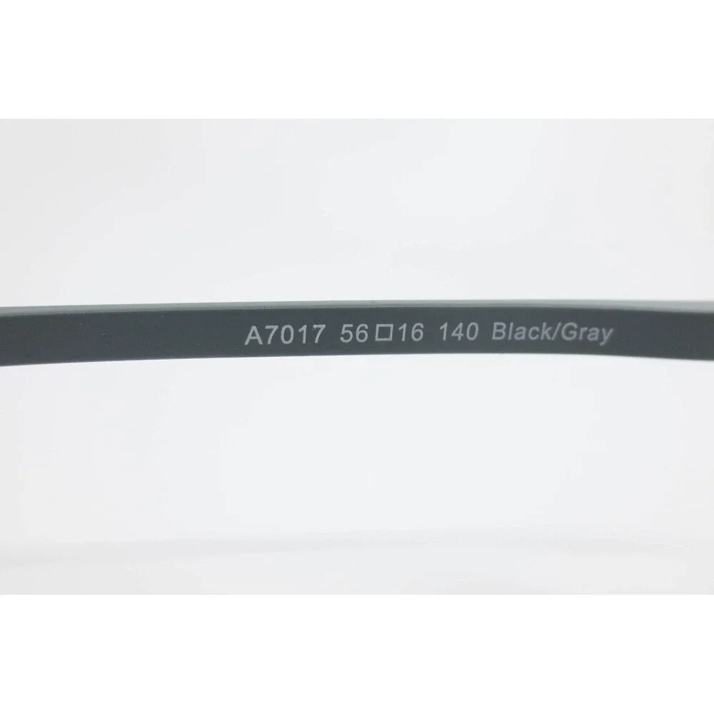 Ultem A7017 Eyeglasses Matte Black Gray Rectangular Frames 56-16-140 Mens Womens
